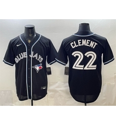 Men Toronto Blue Jays 22 Ernie Clement 2026 Fashion Replica Black Out Stitched Baseball Jersey Men Toronto Blue Jays 22 Ernie Clement 2026 Fashion Replica Black Out Stitched Baseball Jersey