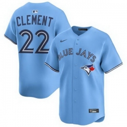 Men Toronto Blue Jays 22 Ernie Clement Light Blue MLB Cool base Jersey