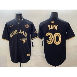 Men Toronto Blue Jays 30 Alejandro Kirk Black Gold 2025 American League Champions Limited Stitched Baseball Jersey