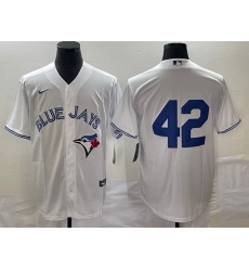 Men Toronto Blue Jays 42 Jackie Robinson White Cool Base Stitched Baseball Jersey