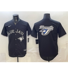 Men Toronto Blue Jays Team Big Logo Black Lights Out Limited Stitched Baseball Jersey Men Toronto Blue Jays Team Big Logo Black Lights Out Limited Stitched Baseball Jersey