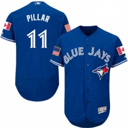 Mens Majestic Toronto Blue Jays 11 Kevin Pillar Authentic Royal Blue Fashion Stars Stripes Flex Base Jersey