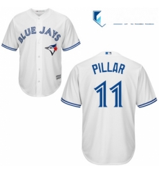 Mens Majestic Toronto Blue Jays 11 Kevin Pillar Replica White Home MLB Jersey