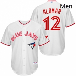 Mens Majestic Toronto Blue Jays 12 Roberto Alomar Authentic White 2015 Canada Day MLB Jersey