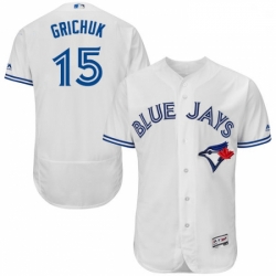 Mens Majestic Toronto Blue Jays 15 Randal Grichuk White Home Flex Base Authentic Collection MLB Jersey