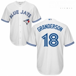 Mens Majestic Toronto Blue Jays 18 Curtis Granderson Replica White Home MLB Jersey 