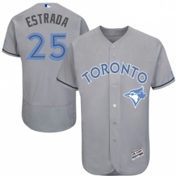 Mens Majestic Toronto Blue Jays 25 Marco Estrada Authentic Gray 2016 Fathers Day Fashion Flex Base MLB Jersey