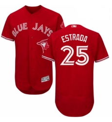 Mens Majestic Toronto Blue Jays 25 Marco Estrada Scarlet Flexbase Authentic Collection Alternate MLB Jersey