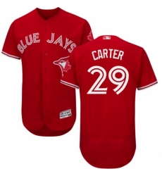 Mens Majestic Toronto Blue Jays 29 Joe Carter Scarlet Flexbase Authentic Collection Alternate MLB Jersey