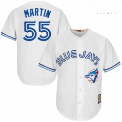 Mens Majestic Toronto Blue Jays 55 Russell Martin Authentic White Cooperstown MLB Jersey