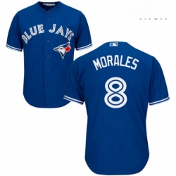 Mens Majestic Toronto Blue Jays 8 Kendrys Morales Replica Blue Alternate MLB Jersey