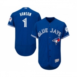 Mens Toronto Blue Jays 1 Alen Hanson Royal Blue Alternate Flex Base Authentic Collection Baseball Jersey