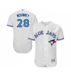 Mens Toronto Blue Jays 28 Billy McKinney White Home Flex Base Authentic Collection Baseball Jersey