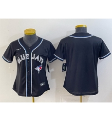 Women Toronto Blue Jays Blank 2026 Fashion Replica Black Out Stitched Baseball Jersey  