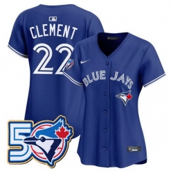 WomenToronto Blue Jays  27 Vladimir Guerrero Jr  Nike Royal 50th Anniversary Alternate Limited Jersey