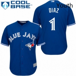 Youth Majestic Toronto Blue Jays 1 Aledmys Diaz Replica Blue Alternate MLB Jersey 