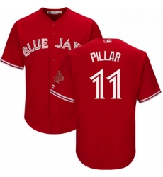 Youth Majestic Toronto Blue Jays 11 Kevin Pillar Authentic Scarlet Alternate MLB Jersey