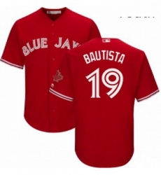 Youth Majestic Toronto Blue Jays 19 Jose Bautista Replica Scarlet Alternate MLB Jersey