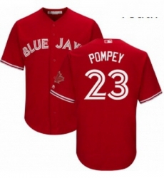 Youth Majestic Toronto Blue Jays 23 Dalton Pompey Replica Scarlet Alternate MLB Jersey