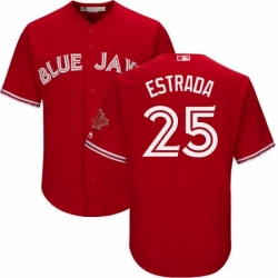 Youth Majestic Toronto Blue Jays 25 Marco Estrada Replica Scarlet Alternate MLB Jersey