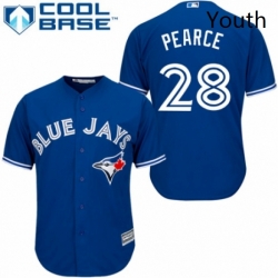 Youth Majestic Toronto Blue Jays 28 Steve Pearce Authentic Blue Alternate MLB Jersey 