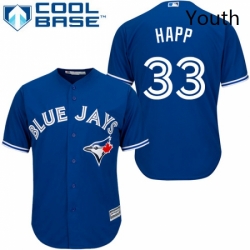 Youth Majestic Toronto Blue Jays 33 JA Happ Replica Blue Alternate MLB Jersey