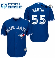 Youth Majestic Toronto Blue Jays 55 Russell Martin Authentic Blue Alternate MLB Jersey