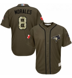 Youth Majestic Toronto Blue Jays 8 Kendrys Morales Authentic Green Salute to Service MLB Jersey