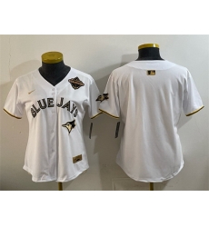 Youth Toronto Blue Jays Blank White Gold 2025 American League Champions Limited Stitched Baseball Jersey