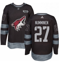 Mens Adidas Arizona Coyotes 27 Teppo Numminen Premier Black 1917 2017 100th Anniversary NHL Jersey 