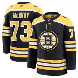 Men Boston Bruins 73 Charlie McAvoy Black 2024 25 Home Stitched Hockey Jersey