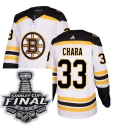 Mens Adidas Boston Bruins 33 Zdeno Chara Authentic White Away NHL Jersey