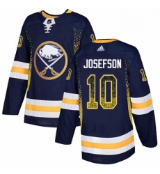 Mens Adidas Buffalo Sabres 10 Jacob Josefson Authentic Navy Blue Drift Fashion NHL Jersey 