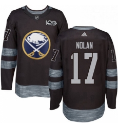 Mens Adidas Buffalo Sabres 17 Jordan Nolan Authentic Black 1917 2017 100th Anniversary NHL Jersey 