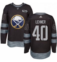 Mens Adidas Buffalo Sabres 40 Robin Lehner Authentic Black 1917 2017 100th Anniversary NHL Jersey 