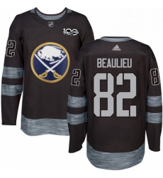 Mens Adidas Buffalo Sabres 82 Nathan Beaulieu Authentic Black 1917 2017 100th Anniversary NHL Jersey 