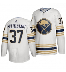 Sabres 37 Casey Mittelstadt White 50th Anniversary Adidas Jersey