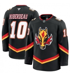 Men Calgary Flames 10 Jonathan Huberdeau Black 2024 25 Alternate Stitched Hockey Jersey