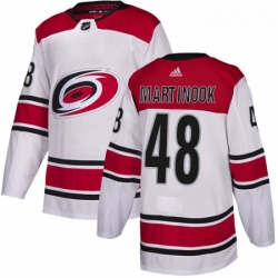 Youth Adidas Carolina Hurricanes 48 Jordan Martinook Authentic White Away NHL Jersey 