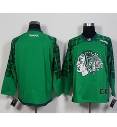 Blackhawks Blank Green St  Patricks Day New Stitched NHL Jersey