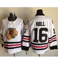 Chicago Blackhawks #16 Bobby Hull White CCM Throwback Stitched NHL Jersey