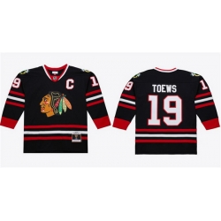 Men Chicago Blackhawks 19 Jonathan Toews Black 2008 09 Stitched Hockey Jersey