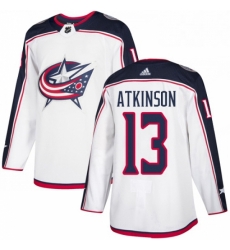 Mens Adidas Columbus Blue Jackets 13 Cam Atkinson White Road Authentic Stitched NHL Jersey 