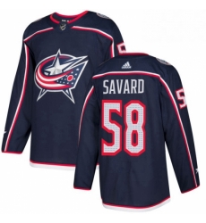 Mens Adidas Columbus Blue Jackets 58 David Savard Premier Navy Blue Home NHL Jersey 