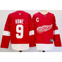 Men Detroit Red Wings 9 Gordie Howe Red 2024 25 Stitched Jersey