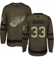 Mens Adidas Detroit Red Wings 33 Kris Draper Premier Green Salute to Service NHL Jersey 