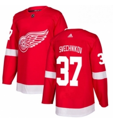 Mens Adidas Detroit Red Wings 37 Evgeny Svechnikov Authentic Red Home NHL Jersey 