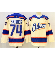 Men Edmonton Oilers 74 Stuart Skinner Light Beige 2025 Alternate Stitched Hockey Jersey Men Edmonton Oilers 74 Stuart Skinner Light Beige 2025 Alternate Stitched Hockey Jersey