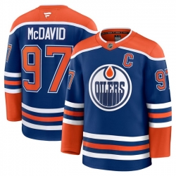 Men Edmonton Oilers 97 Connor McDavid Fanatics Royal Home Premium Player Jerseys