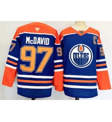 Men Edmonton Oilers 97 Connor McDavid Royal 2024 25 Stitched Jersey